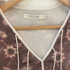 Christy Dawn Mauve and Cream Floral Dress